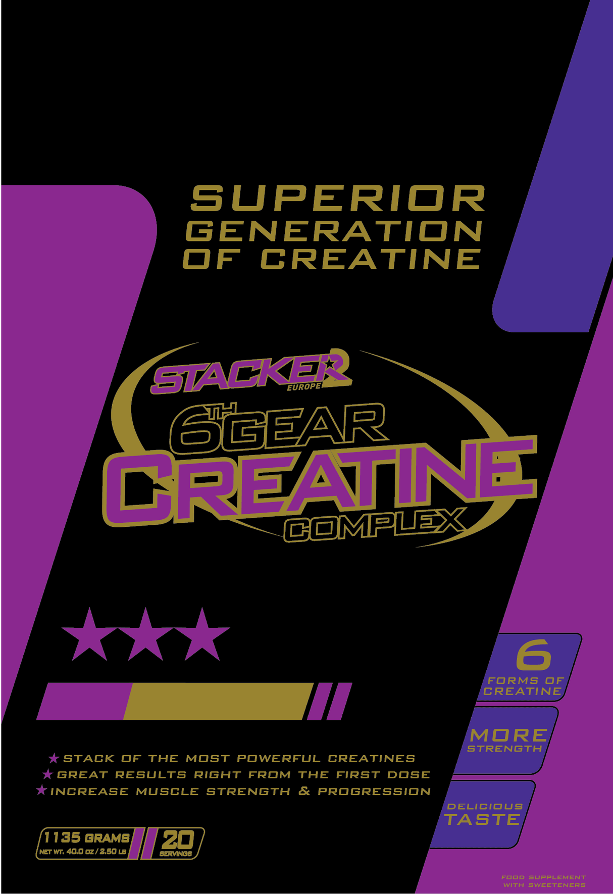 6 Gear Creatine Complex en polvo naranja 1135 gr