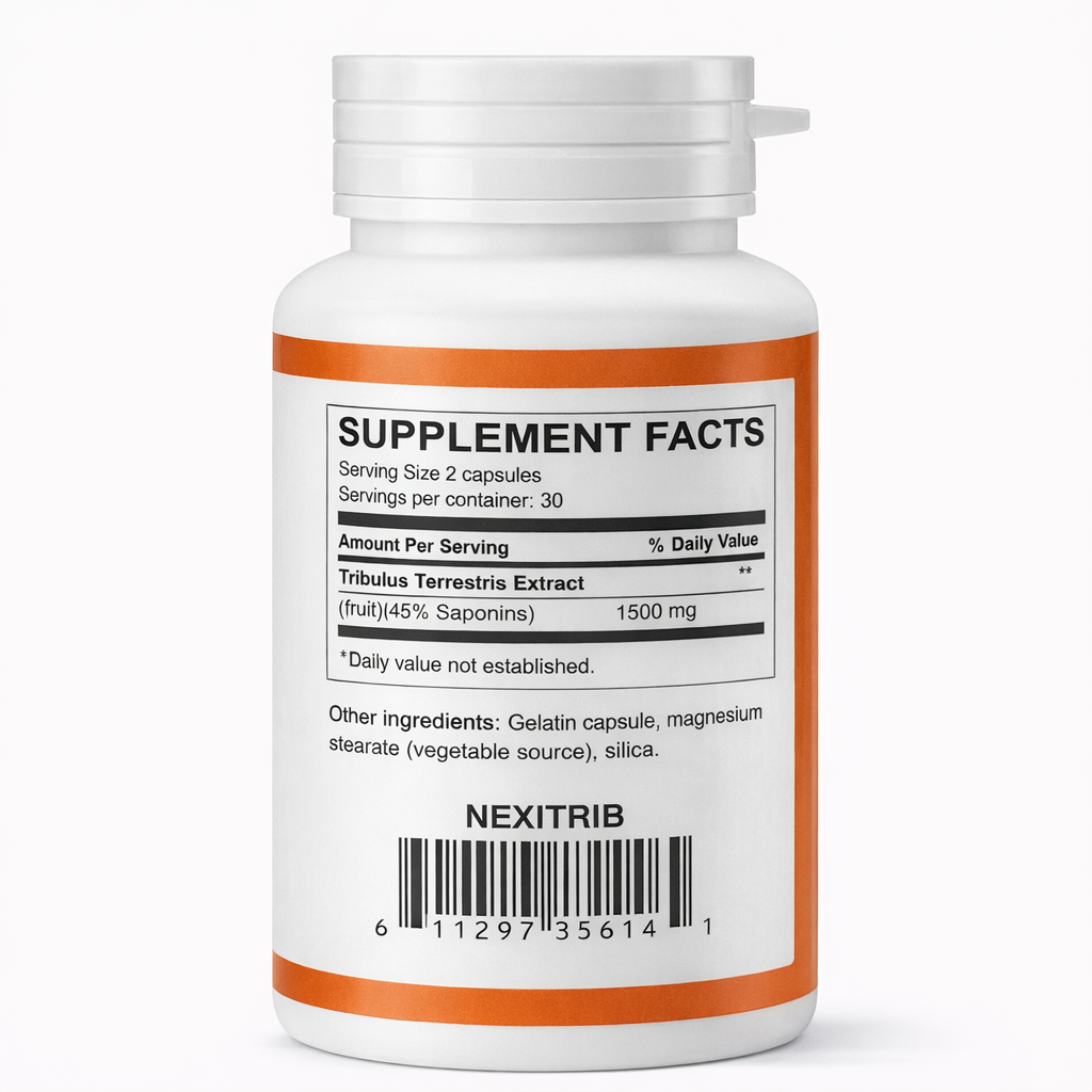 Extracto de Tribulus Terrestris 40% Saponinas 600 mg 60 cápsulas