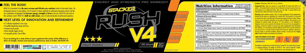 Rush V4 Pre Workout Lemon 180 gr