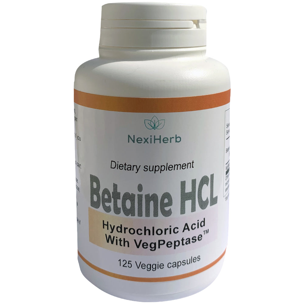 Betaine HCL Hydrochloric Acid 125 caps