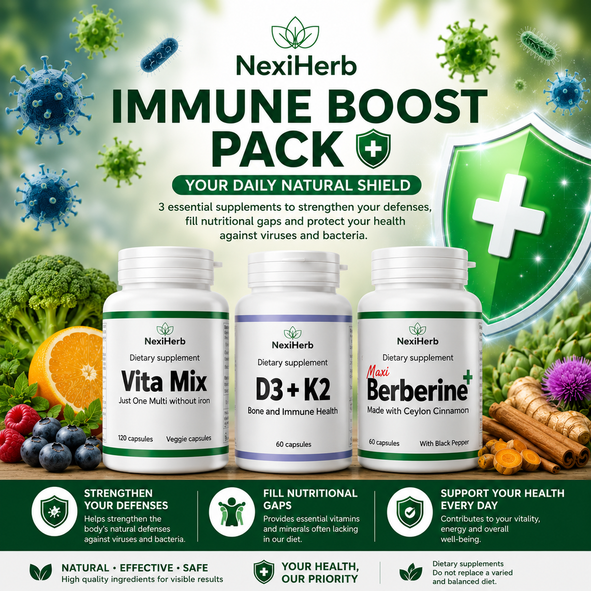 Pack de Refuerzo Inmunitario Nexiherb – Kit Completo de Apoyo Inmunitario