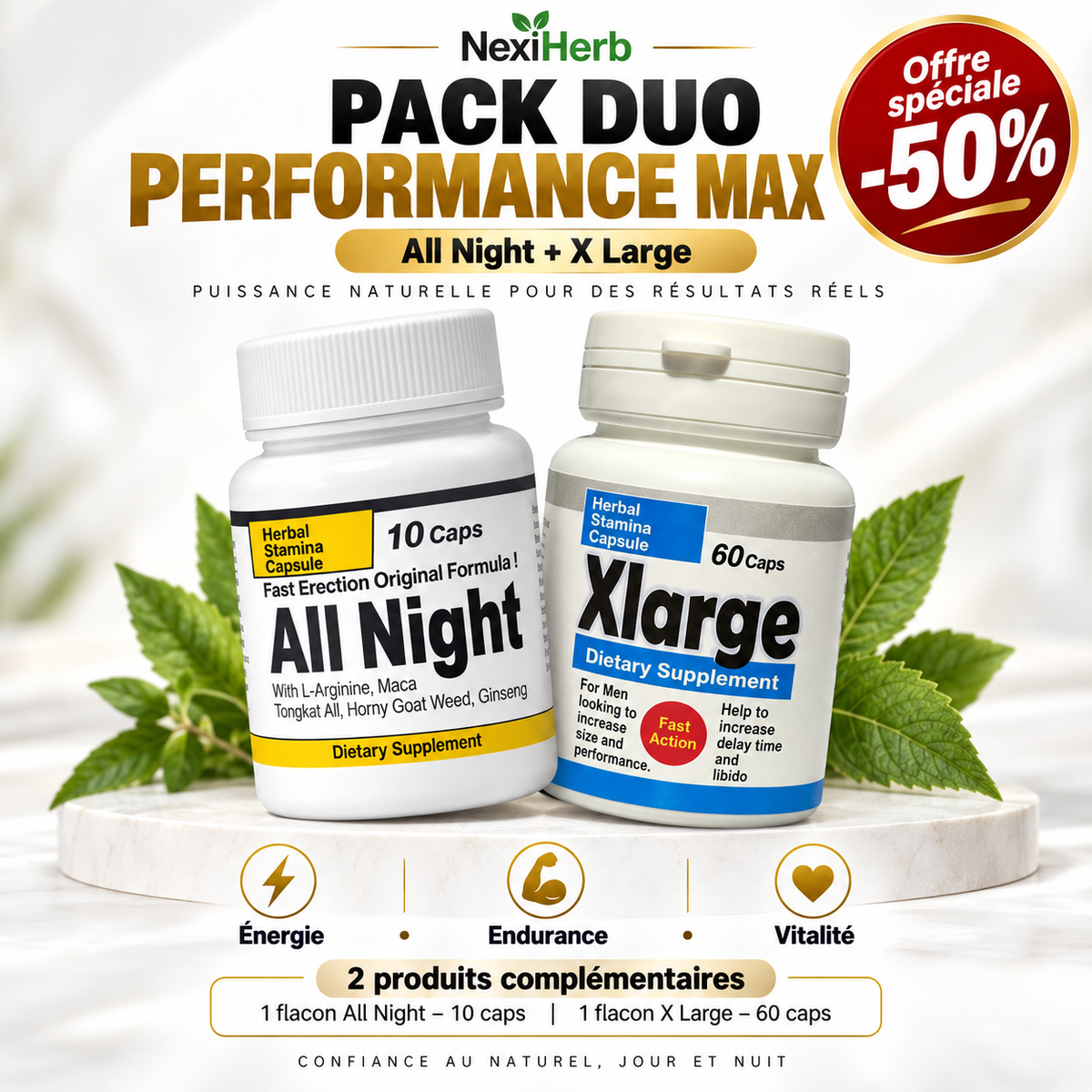 Pack Duo Performance Max - All Night + XLarge -50%